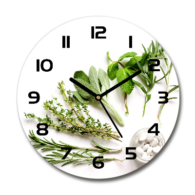 Round wall clock Herbs