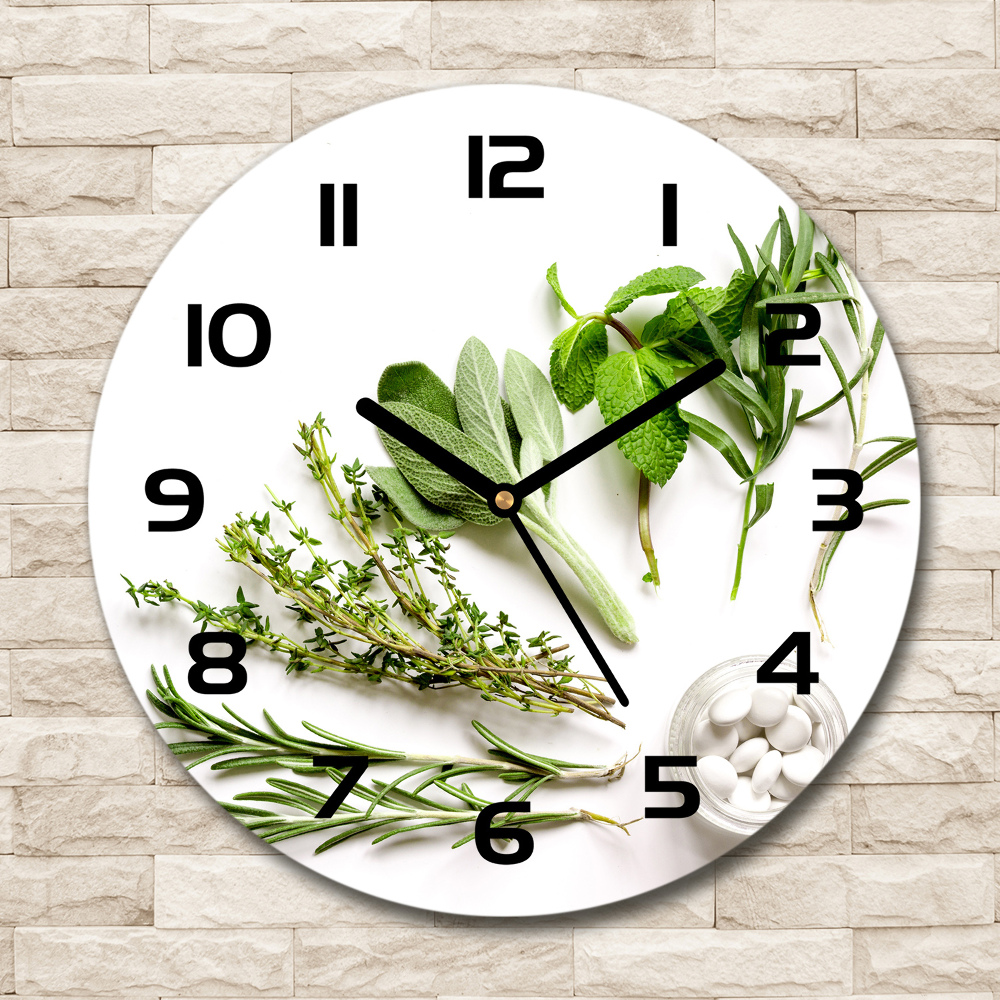 Round wall clock Herbs