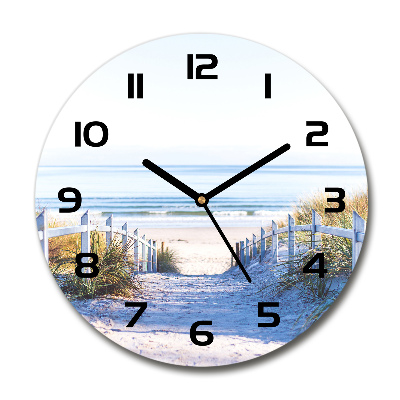 Round glass clock Coastal dunes