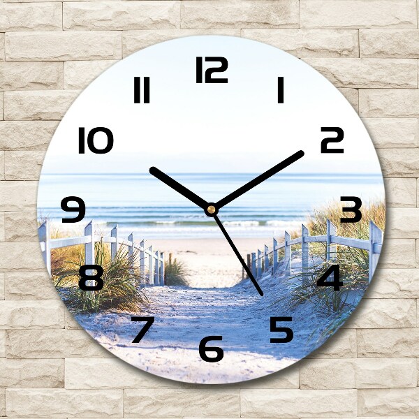 Round glass clock Coastal dunes