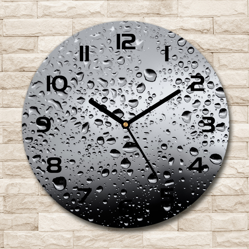 Round wall clock Drops of water