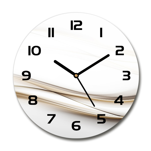 Round glass wall clock Wave abstraction