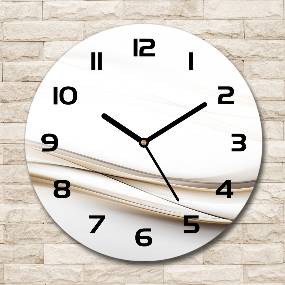 Round glass wall clock Wave abstraction