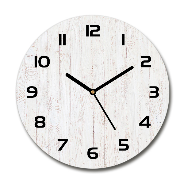 Round wall clock Wooden background