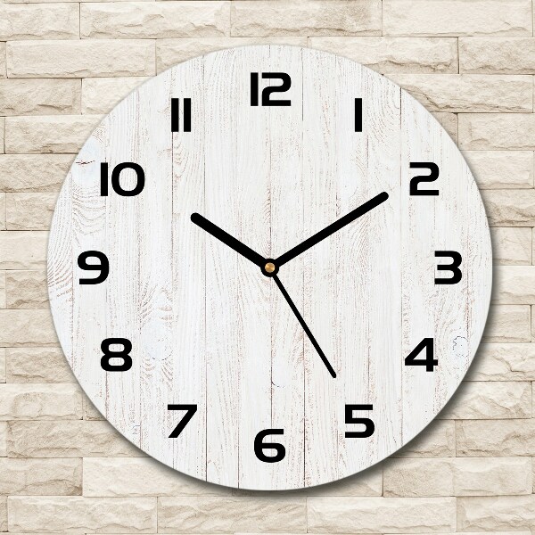 Round wall clock Wooden background