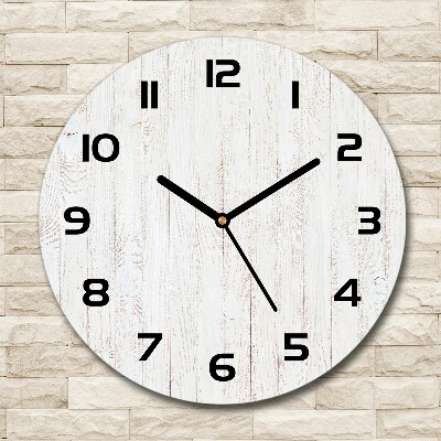 Round wall clock Wooden background