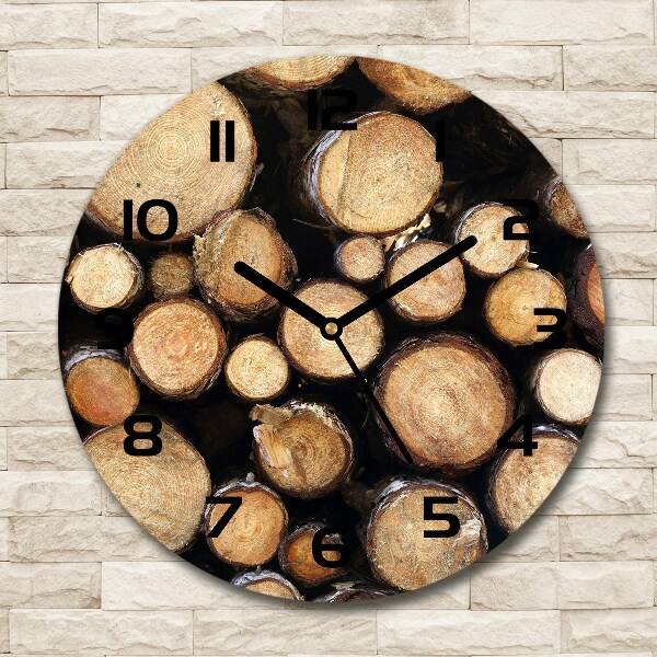 Round wall clock Logs