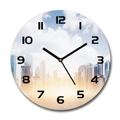 Round glass clock Skyscrapers