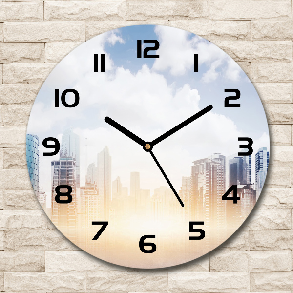 Round glass clock Skyscrapers