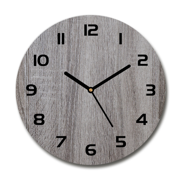 Round glass clock Wood