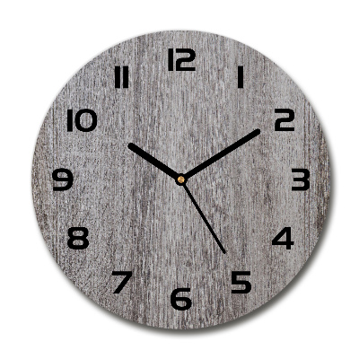 Round glass clock Wood