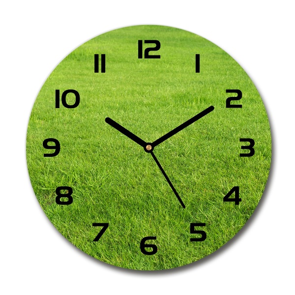 Round wall clock green grass