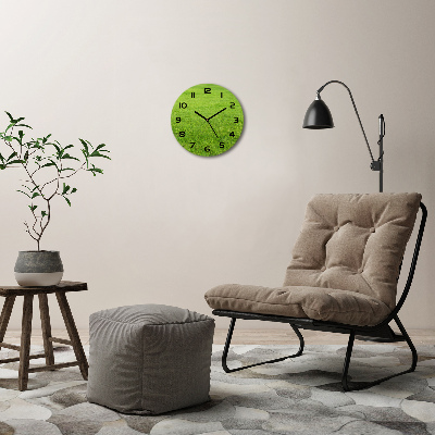 Round wall clock green grass