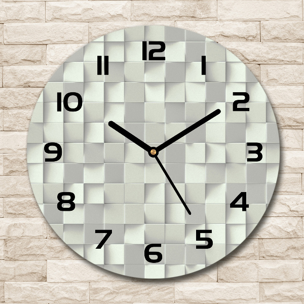 Round glass clock Geometric background