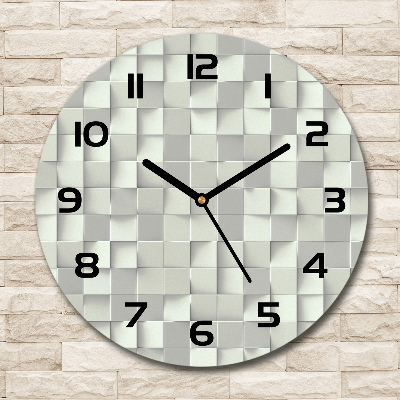 Round glass clock Geometric background