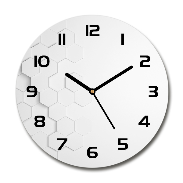 Round glass clock Background hexagon