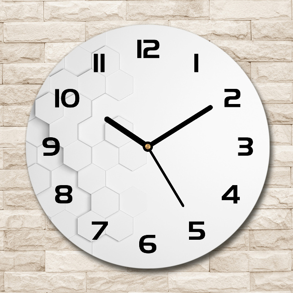 Round glass clock Background hexagon