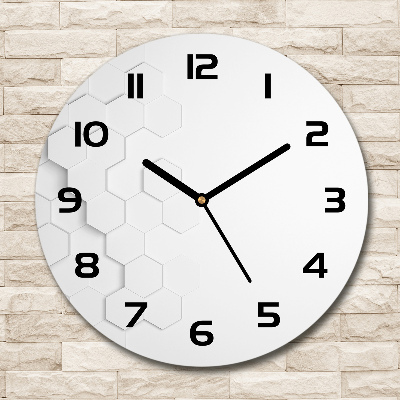 Round glass clock Background hexagon