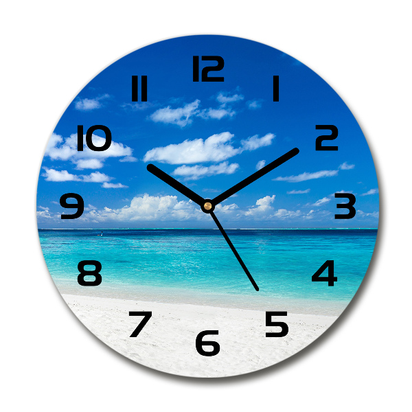 Round wall clock Tropical beach