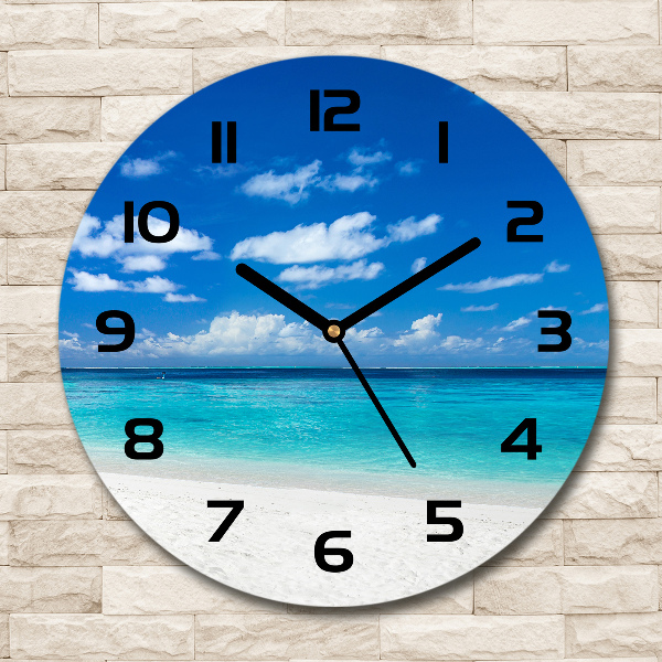 Round wall clock Tropical beach