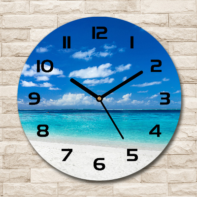 Round wall clock Tropical beach