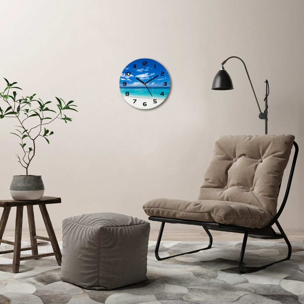 Round wall clock Tropical beach