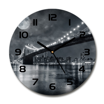 Round wall clock Brooklyn bridge