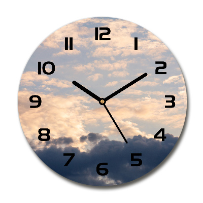 Round wall clock Clouds in the sky