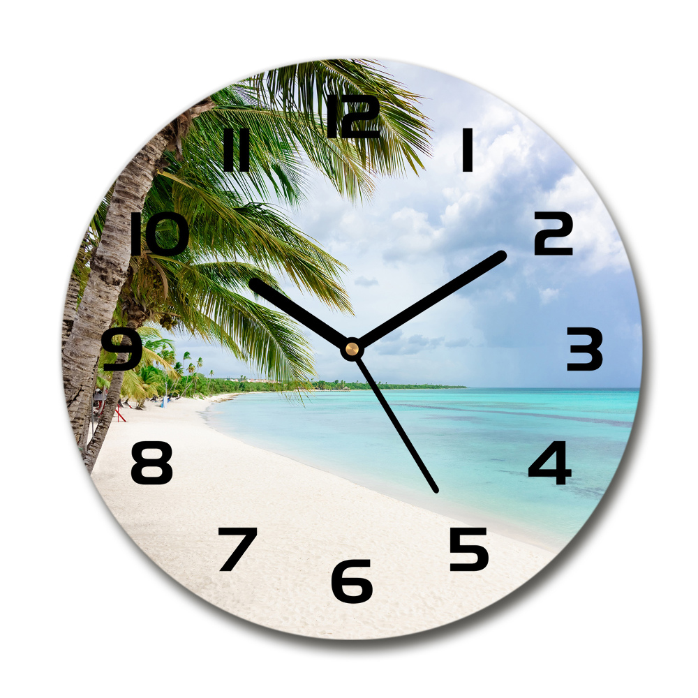 Round wall clock Tropical beach