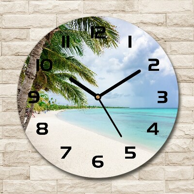 Round wall clock Tropical beach