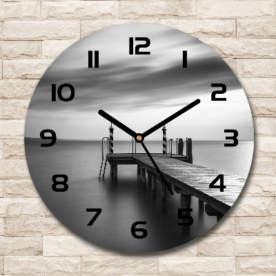 Round wall clock Pier by the lake