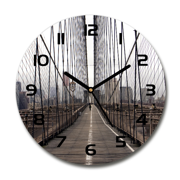 Round wall clock Brooklyn bridge