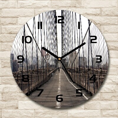 Round wall clock Brooklyn bridge