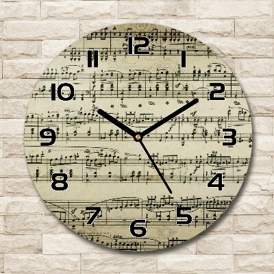 Round wall clock Notes on the staff