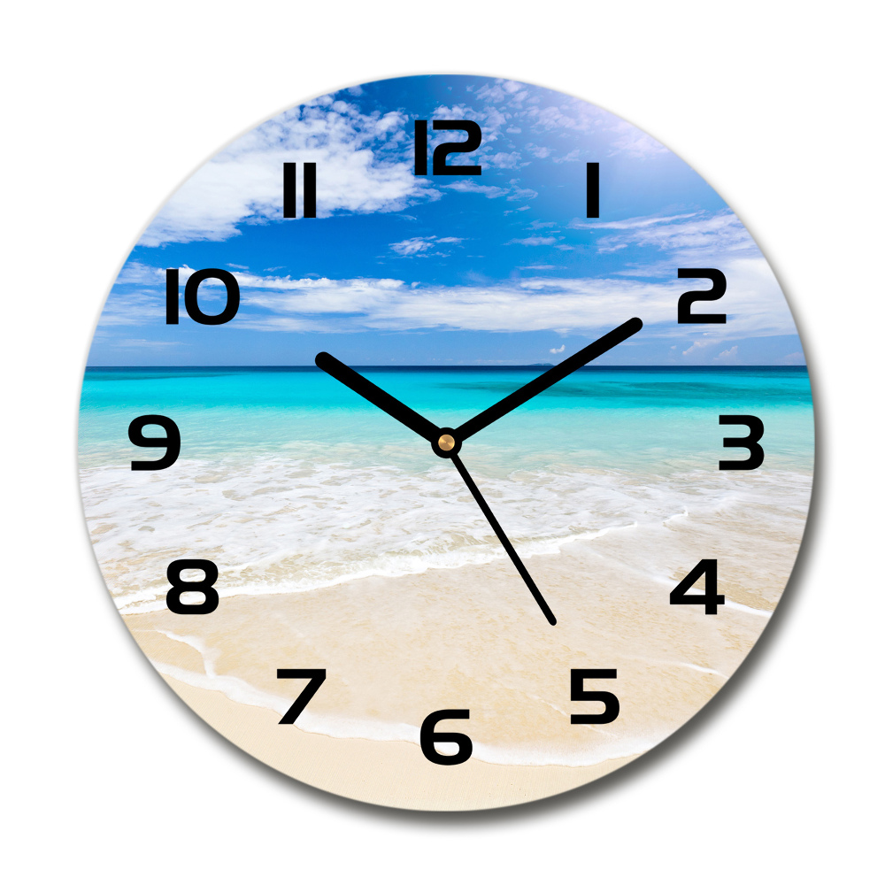 Round wall clock Tropical beach