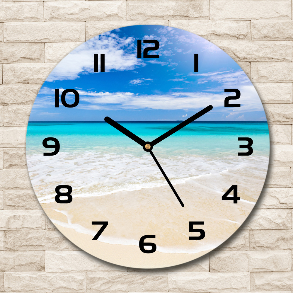 Round wall clock Tropical beach