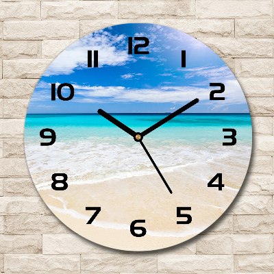 Round wall clock Tropical beach