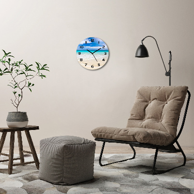 Round wall clock Tropical beach