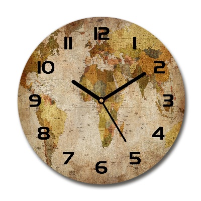 Round wall clock Political map