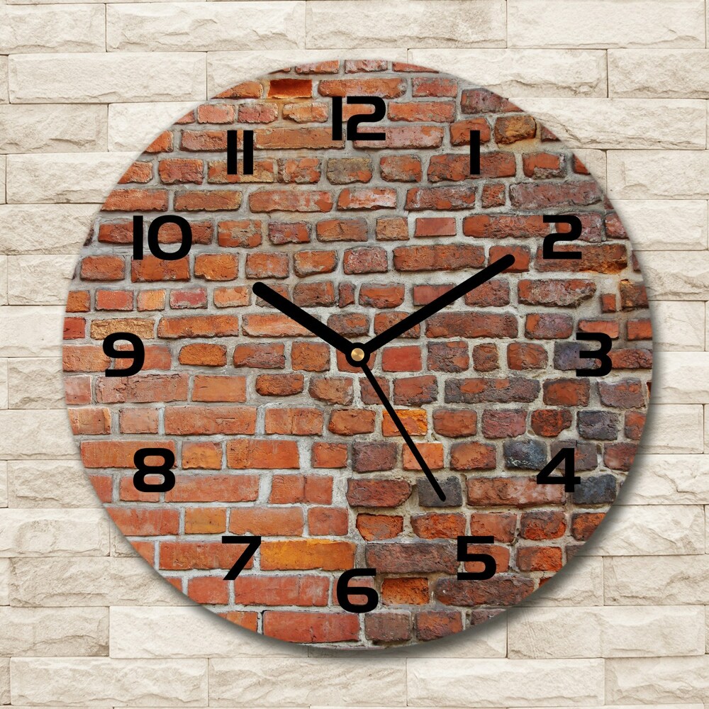 Round wall clock Brick wall