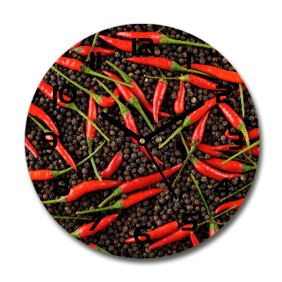 Round wall clock Chilli peppers