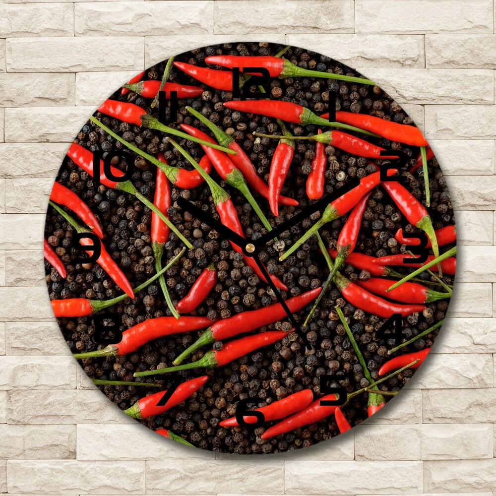 Round wall clock Chilli peppers