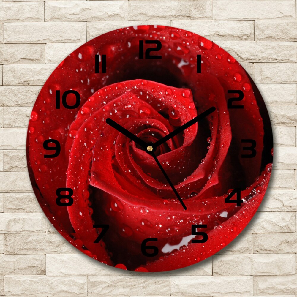 Round wall clock Rose drops