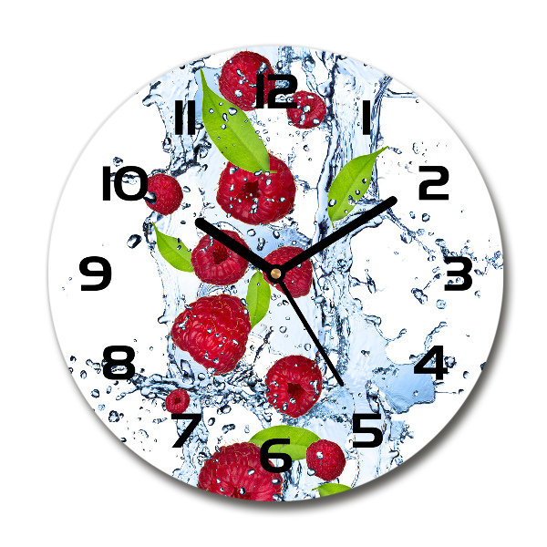 Round wall clock Raspberries and water