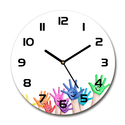 Round wall clock Painted hands