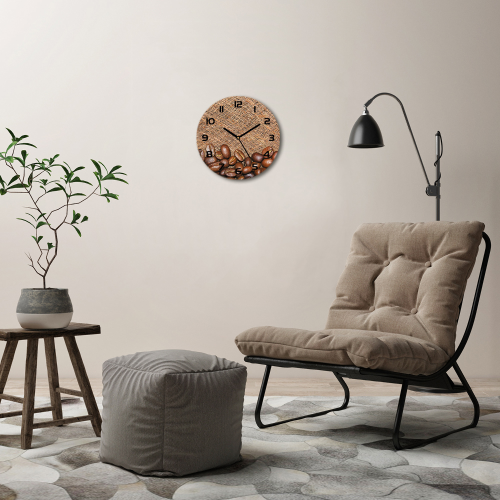 Round wall clock Coffee beans