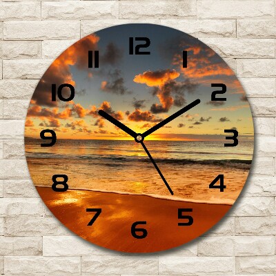 Round wall clock Australian beach