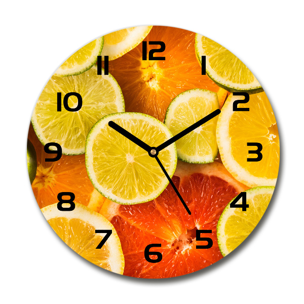 Round wall clock Citrus fruits