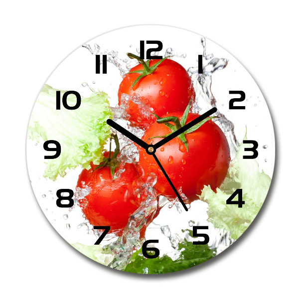 Round wall clock Tomatoes and lettuce