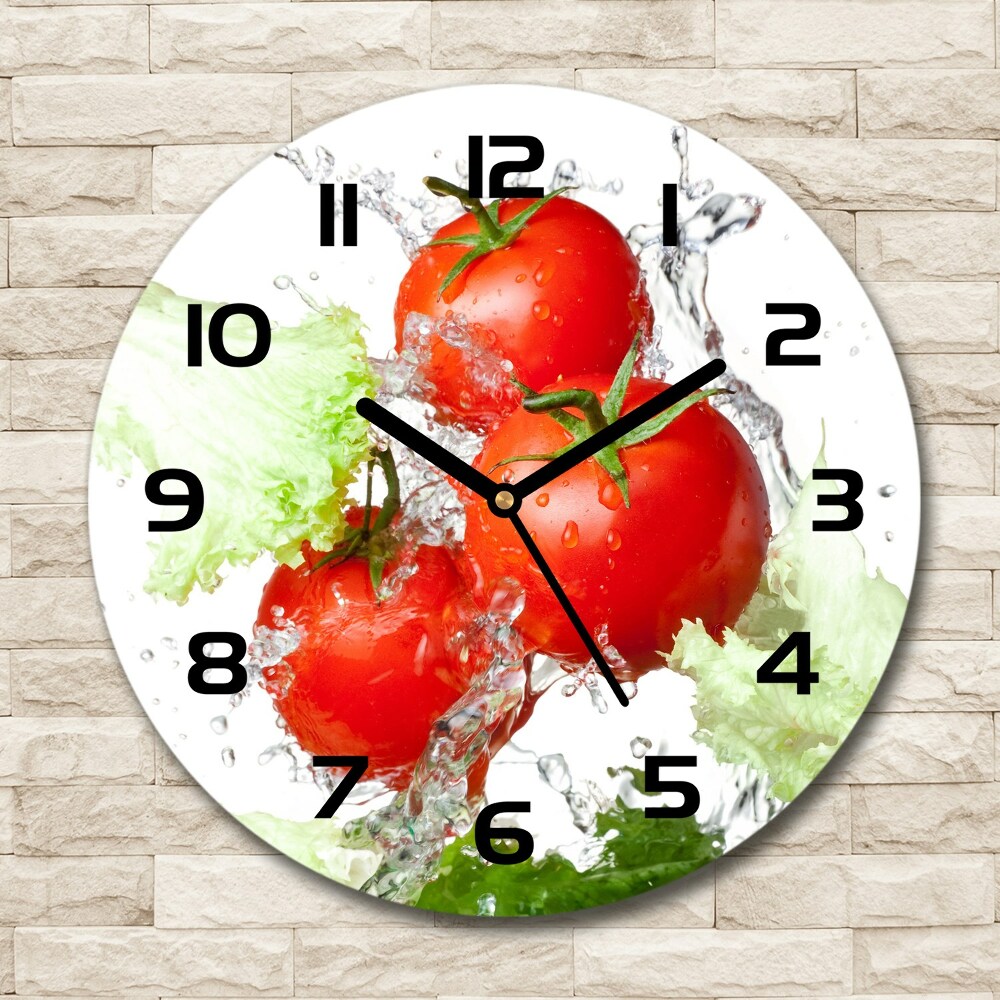 Round wall clock Tomatoes and lettuce